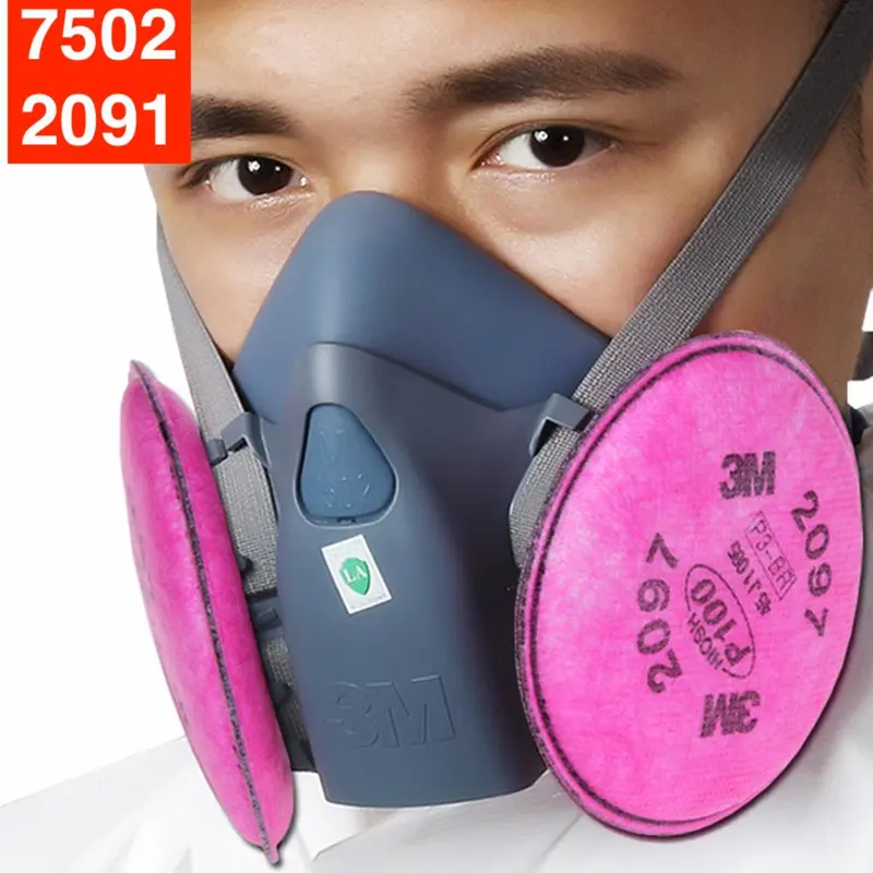 Bộ Mặt Nạ Kiêm Khẩu Trang Chống Bụi 7502 Kết Hợp Phin Lọc 2097 hoặc 2091 tấm lọc 2097 hoặc 2091 Rất Nhẹ thời trang có thể đeo ở các thành phố lớn để chống bụi siêu mịn PM2.5, có thể dùng để ngăn các loại bụi khác, đây là mặt nạ chủ yếu dùng chống bụi 2