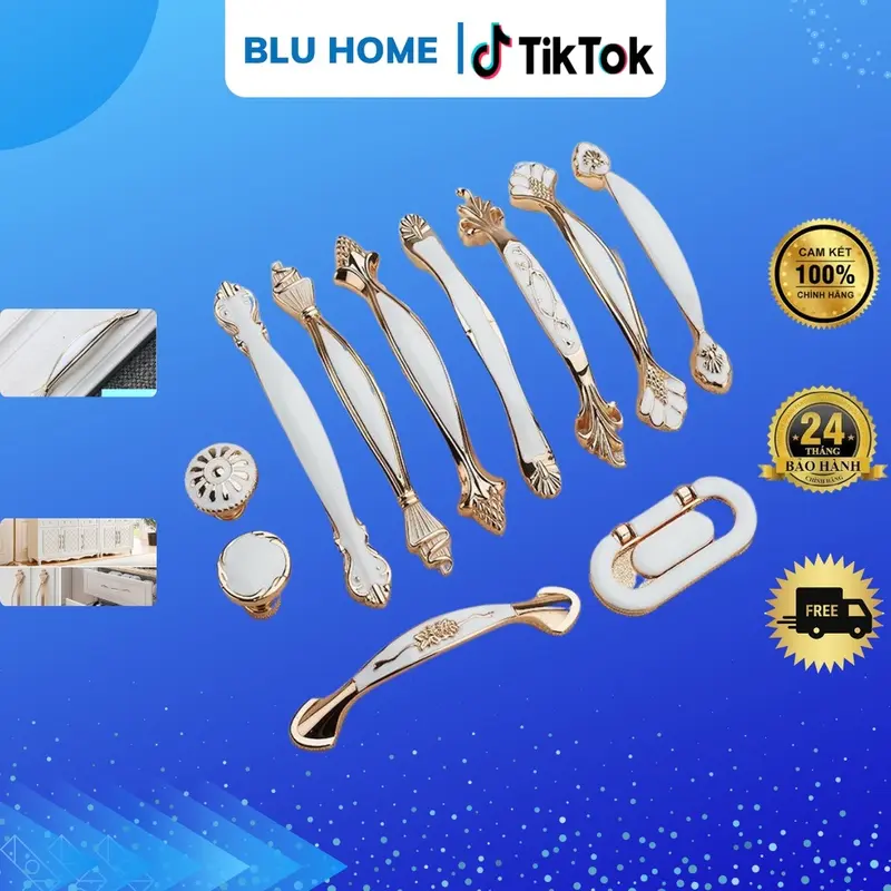 Tay nắm cửa tủ quần áo tủ bếp ngăn kéo hiện đại cao cấp, Tay núm cửa tủ ngăn kéo hoa văn sang trọng 0