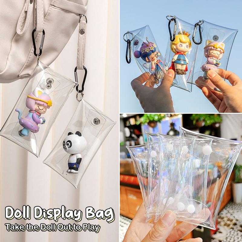 Product Introduction of [QQQ]Mini Anime Doll Display Bag Transparent Coin Purse Keychain Pendant Square Pouch Organizer Key Lipstick Earphone Storage Bag 21