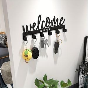 Perchero con gancho para llaves montado en la pared, soporte para llavero de metal de estilo moderno, ganchos de abrigo de fácil instalación para entrada, dormitorio, oficina, pasillo, decoración del hogar, estantes