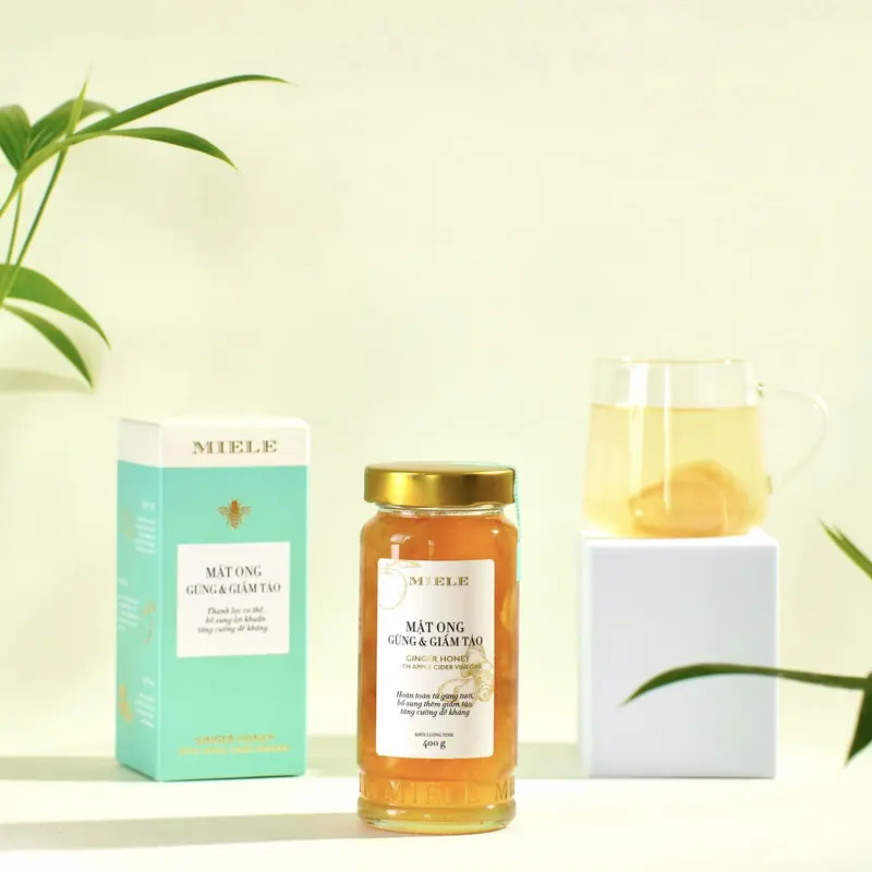 Mật Ong Gừng & Giấm Táo Miele Giúp Hỗ Trợ Hệ Tiêu Hóa, Sức Khỏe và Đẹp Da 250G 1