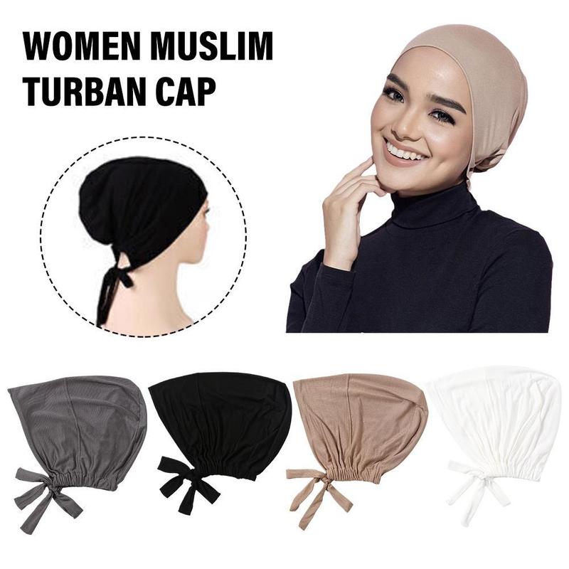 Mũ Turban Bông, Màu Trơn Trùm Kín, Dành Cho Nữ, Mũ Dưới, Mũ Trùm Đầu, Cổ Và Đầu, Dưới, U1A3, 1 Mảnh 3