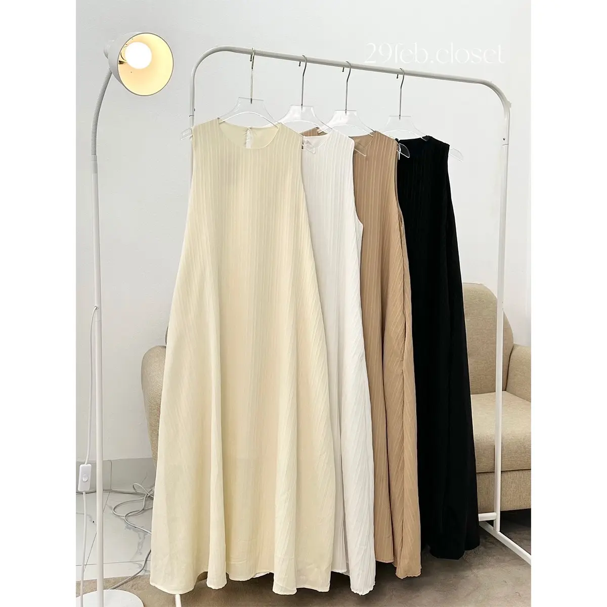 Váy ba lỗ đũi gân 2 lớp dáng xòe dài - 29feb.closet - V85 Nữ Dress Women | BigBuy360 - bigbuy360.vn