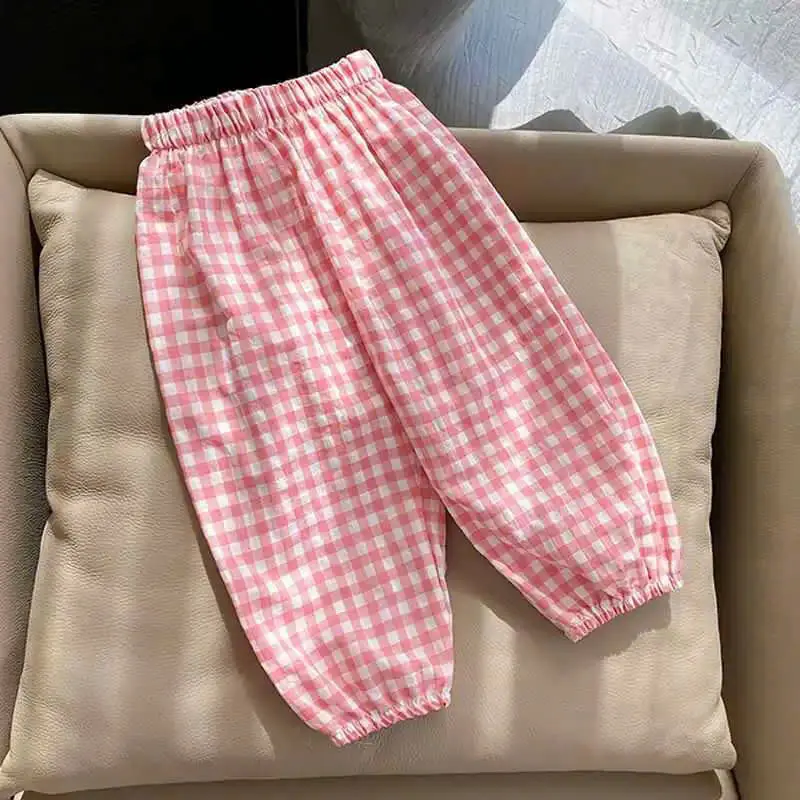 Quần dài bomber kẻ caro bo gấu cho bé gồm 5 màu cực xinh sz14-45kg[H4] 4