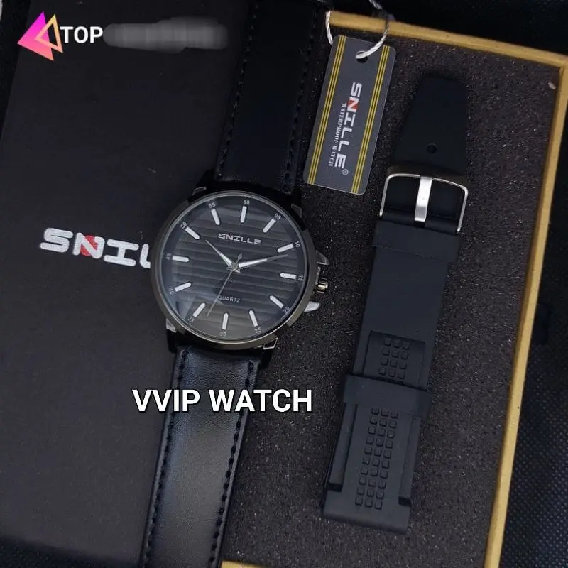 SNILLE N1013 Jam Tangan Pria Original Paket Full Sett Anti Air Waterproof Kulit Rubber Watches