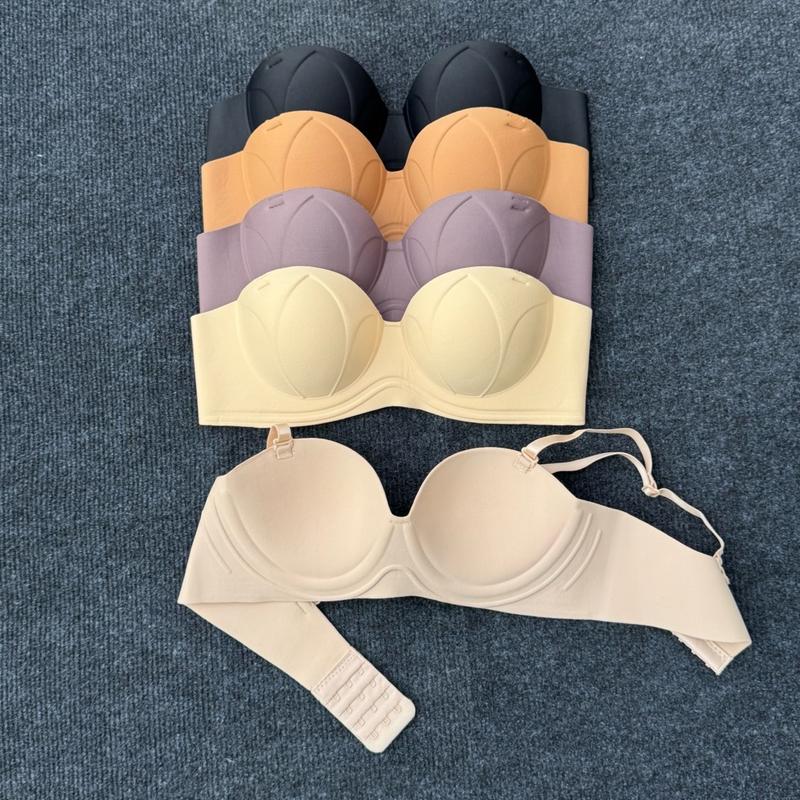 Combo 3 áo lót cúp ngang vân sen đệm nhẹ không gọng cho nữ - Bra, Cup, Women 2