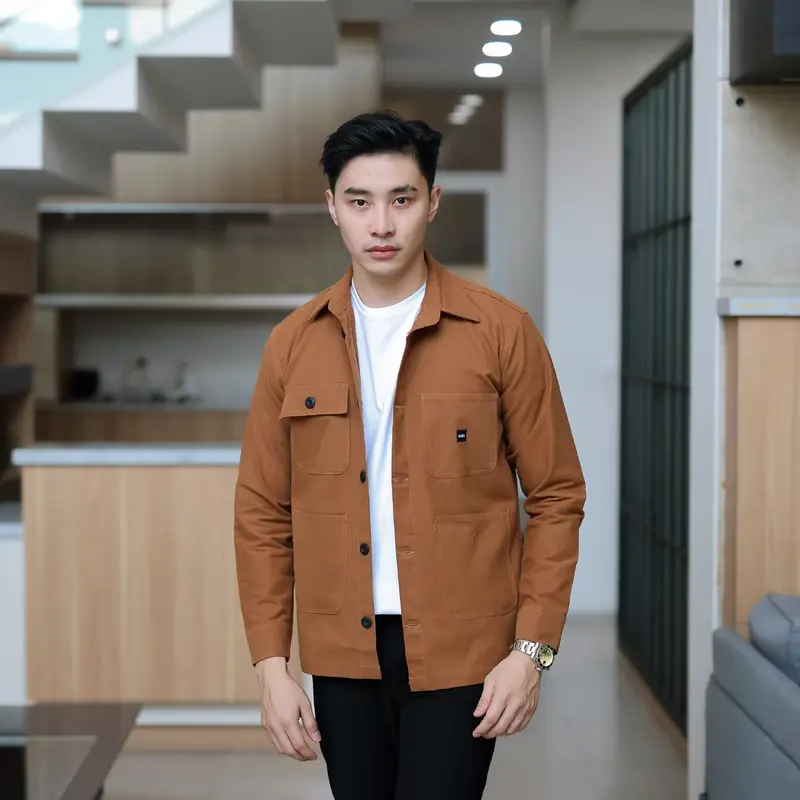 YOISHO.ID - COD Jaket Trucker Canvas Casual Outdoor Premium Wolv Pria Original Produck | Jaket Canvas Pria Semi Parka Distro Cowok 1