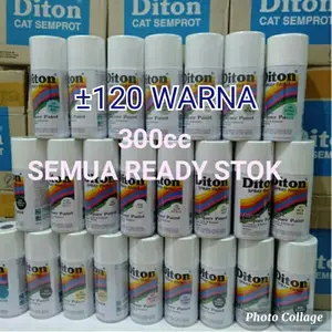 MINIM-1 A.Pilok Pilox Cat Semprot Diton 300cc black doff 884 clear 8540 putih 840 biru hitam 839 merah cabe yellow 841 vario pink 842 Bluish Grey 8251 special purple 8145 Gold Silver Bronze Titani Car Metallic Paint