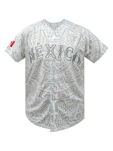 Jersey de béisbol para hombre, camiseta de manga corta con bordado de México para deportes
