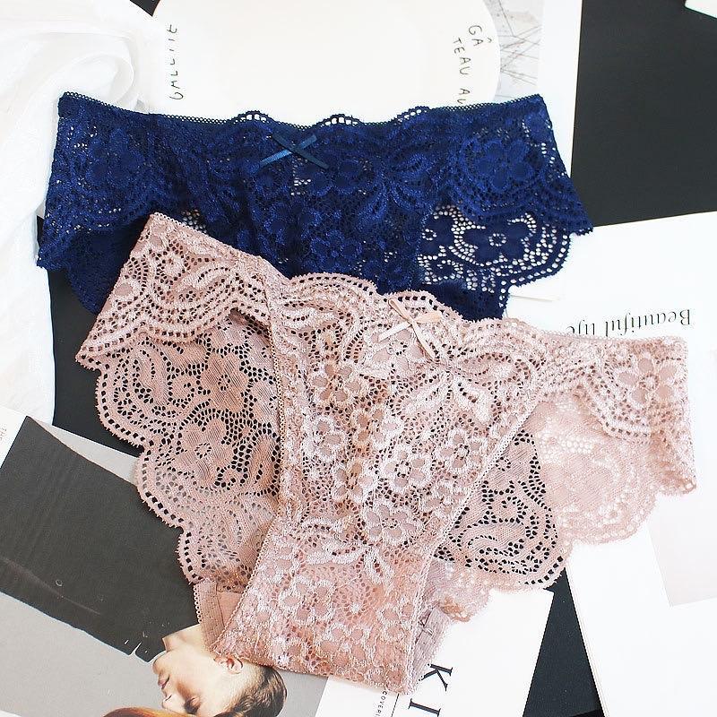 Luckymm Celana Dalam Wanita / Knicker Cancut Wanita Bahan Soft Lace Lembut 9936