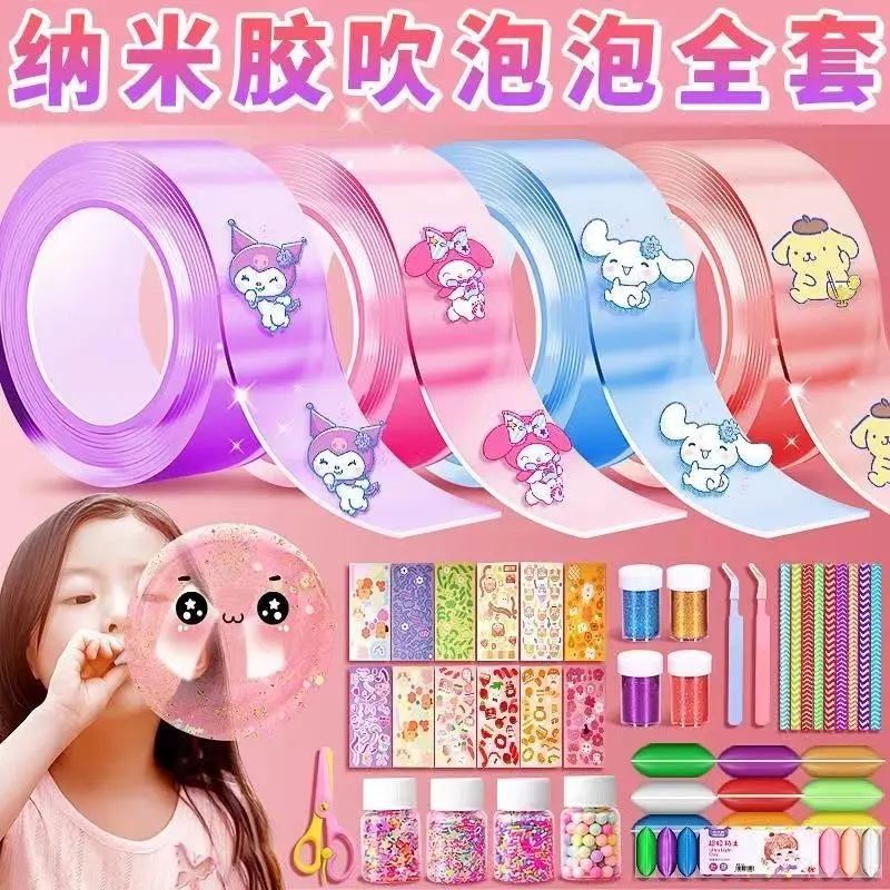 Set Penuh Mainan Memicit Gam Nano, untuk Kanak-kanak, Tiup Buih, Bola Air Khas, Gam Beras Pulut, Pita Berongga Buatan Sendiri, Sut Penyahmampatan, 2024