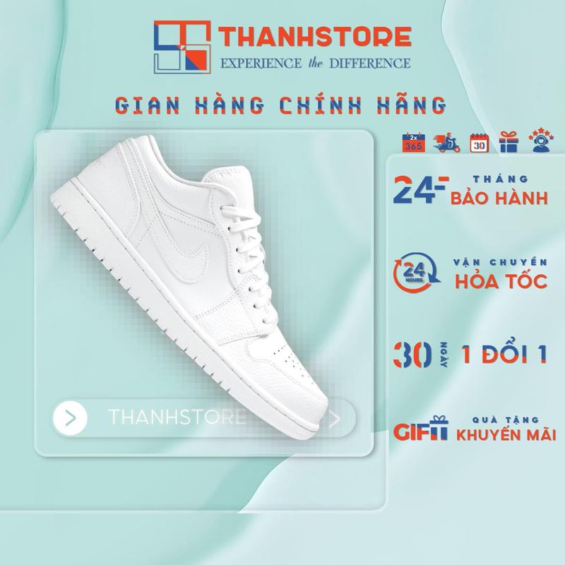 [CHÍNH HÃNG] Giày thể thao nam nữ trắng sần giày AIR JORDAN 1 LOW TRIPLE WHITE _ hàng thời trang chính hãng - Sneaker Sport - NAJTW1 ( Chống Nước )