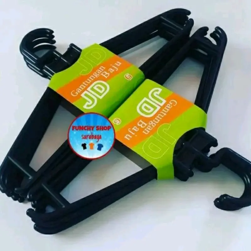 PROMO..HANGER PLASTIK HITAM GANTUNGAN BAJU 1