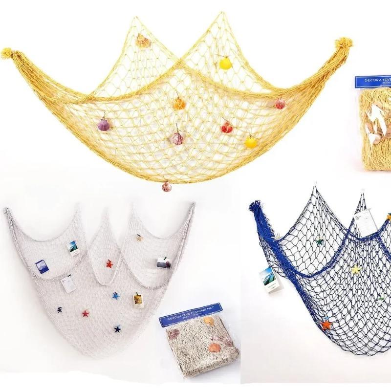 Mediterranean Decorative Fishing Net Thick Thread Cotton Hemp Rope Net ...