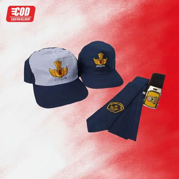 Paket Hemat Atribut Sekolah SMP Topi Dasi dan Sabuk