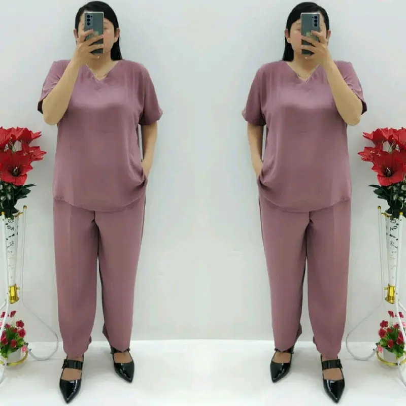 baju tidur piyama wanita/Stelan CP Cringkel Polos V Standar Dan Jumbo 1