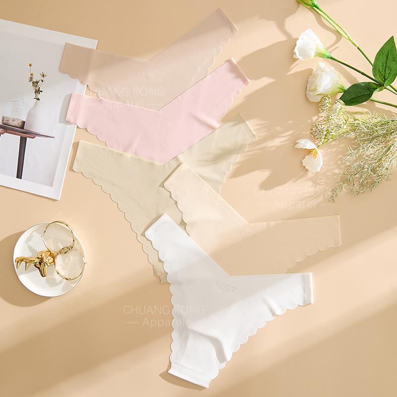 Product Introduction of Sexy Ice Silk Thong Lace Seamless Sports Women Panties Low-rise Ultra-thin And Soft Underwear M-XL New Hot Sale 2