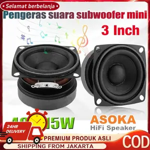 Mini Full Bass Subwoofer 3 Inci 15W 4 Ohm High Power HIFI Speker Magnet Tebal Karet Besar untuk Audio System Rakitan