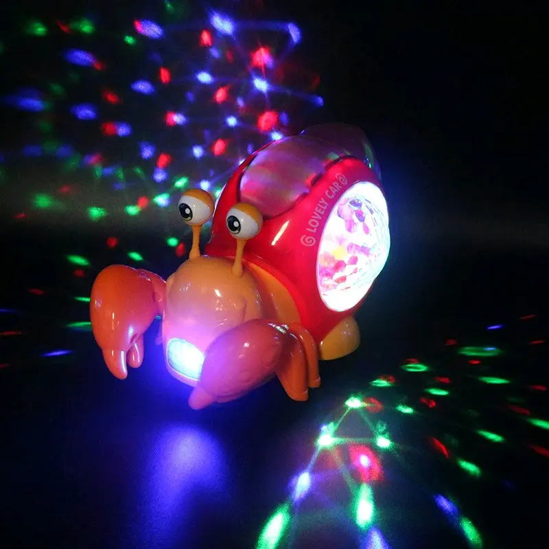 LIVE CODbaru listrik universal ayunan mengangguk siput kecil dan umang-umang, pencahayaan proyeksi musik Q mobil mainan siput lucu, mainan anak-anak, mainan listrik toys 4