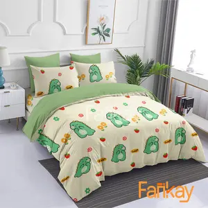 Bed Cover Set Sprei Dino Luck Mix Sage - Ukuran Lengkap 180x200 160x200 120x200 200x200 - Fankay Bedcover Sprei