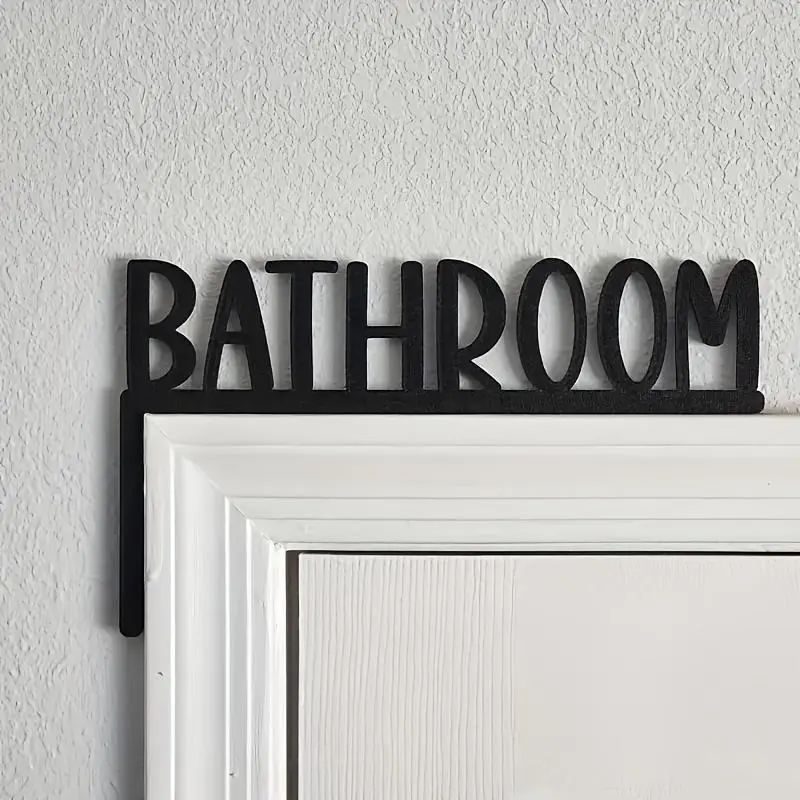 Bathroom Letter Pattern Wall Hanging Sign, Modern Simple Wall Decor, Wall Hanging Decor for Home Bathroom, Farmhouse Bathroom Door Above Sign, Hangable, Home Decor