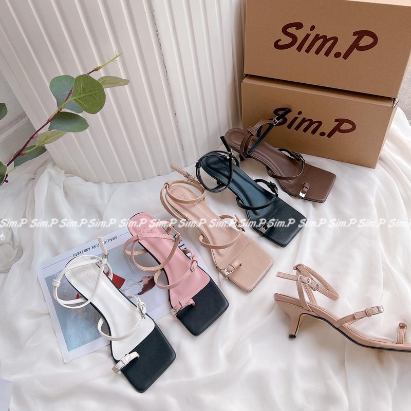 Sandan nữ SimP xỏ ngón quai ngang kèm khóa dây nịt - viva Shoes DéP