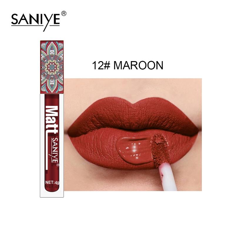 SANIYE Lip Matte Non Stick Lip Gloss Waterproof BPOM | Lipstick Lipcream Tahan Lama 5