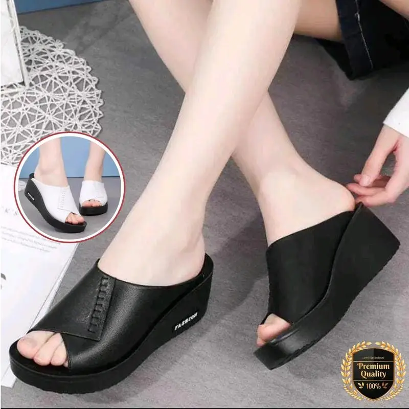 sandal wedges wanita rempel Sandal Wedge Sendal Cewek ringan imut sandal & sandal jepit