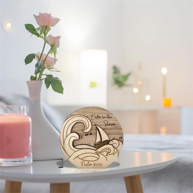 Product Introduction of Wooden Christmas Decorations Freestanding  Verse Scene Plaque Winter Christmas Tree Decorations 13