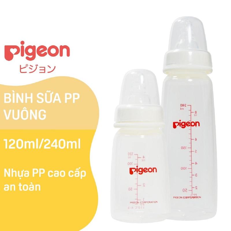 Bình Sữa Cổ Hẹp PP Vuông Pigeon 120ml/240ml