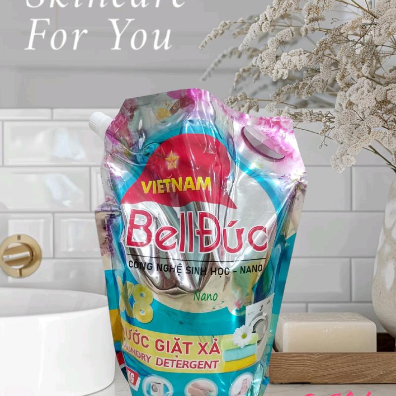 NƯỚC GIẶT SINH HỌC BELL ĐỨC -  Công nghệ sinh học, không hóa chất, không độc hại, an toàn cho cả trẻ nhỏ, trẻ sơ sinh.   TÚI 3.8LIT