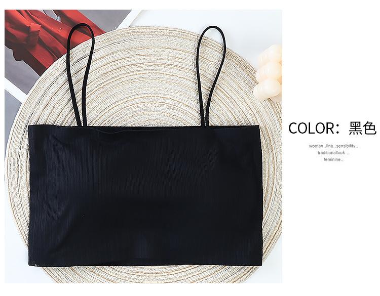 Product Introduction of Beautiful back without steel ring ice silk sling anti-glare wrap underwear female students Korean version of the bust bottoming tank top inner wear 14