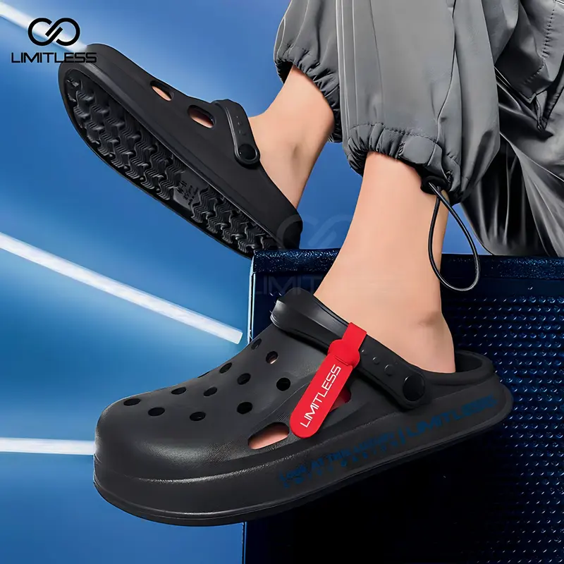 Sandal Baim Pria Modis Kasual Sendal Slip On Cowok Kekinian Bertekstur Karet Nyaman 0