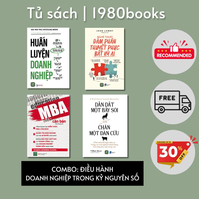 Product Introduction of Combo sách quản trị doanh nghiệp: Dẫn dắt một bầy sói hay chăn một đàn cừu + MBA căn bản + Huấn luyện doanh nghiệp + Nghệ thuật đàm phán thuyết phục bất kỳ ai - 1980books - TTAM 0