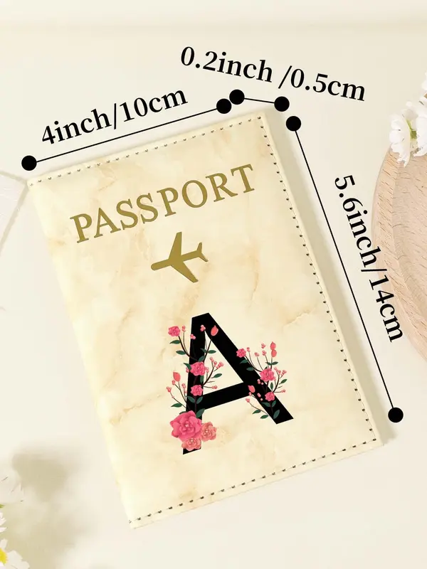 Fashionable Letter Pattern Passport Case, Multi-functional Passport Holder, Simple and Minimalist Passport Holder, Suitable for Storing ID Cards When Going Out 1