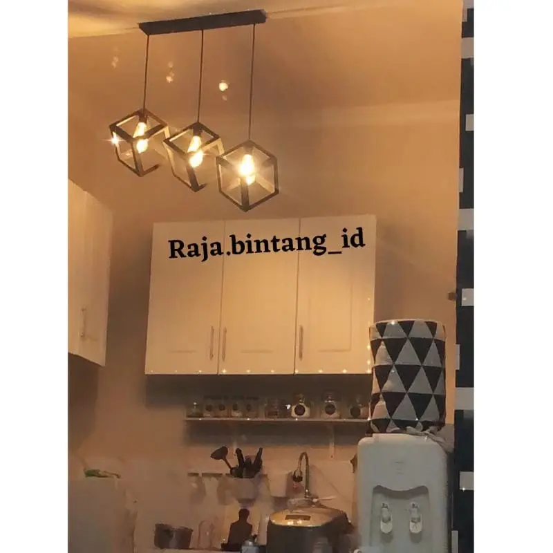 Lampu Gantung Minimalis Hias Plafon Ruang Tamu Dekorasi Rumah Vintage Modern Besi 8