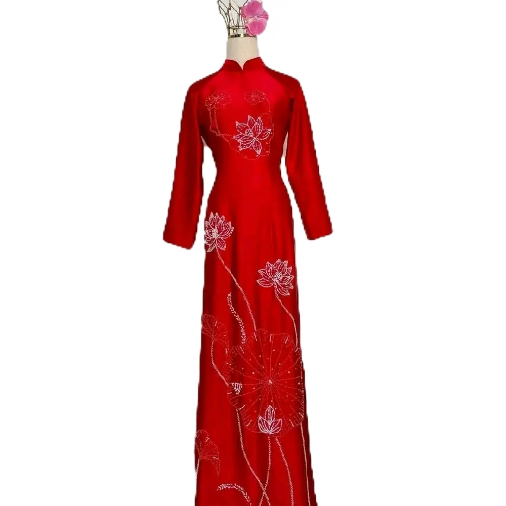 Áo Dài Khiết Lam May Theo Số Đo - Thêu Tay/Thêu Máy/Đính Kết Thủ Công - Đảm bảo hàng lên form ôm và tôn dáng