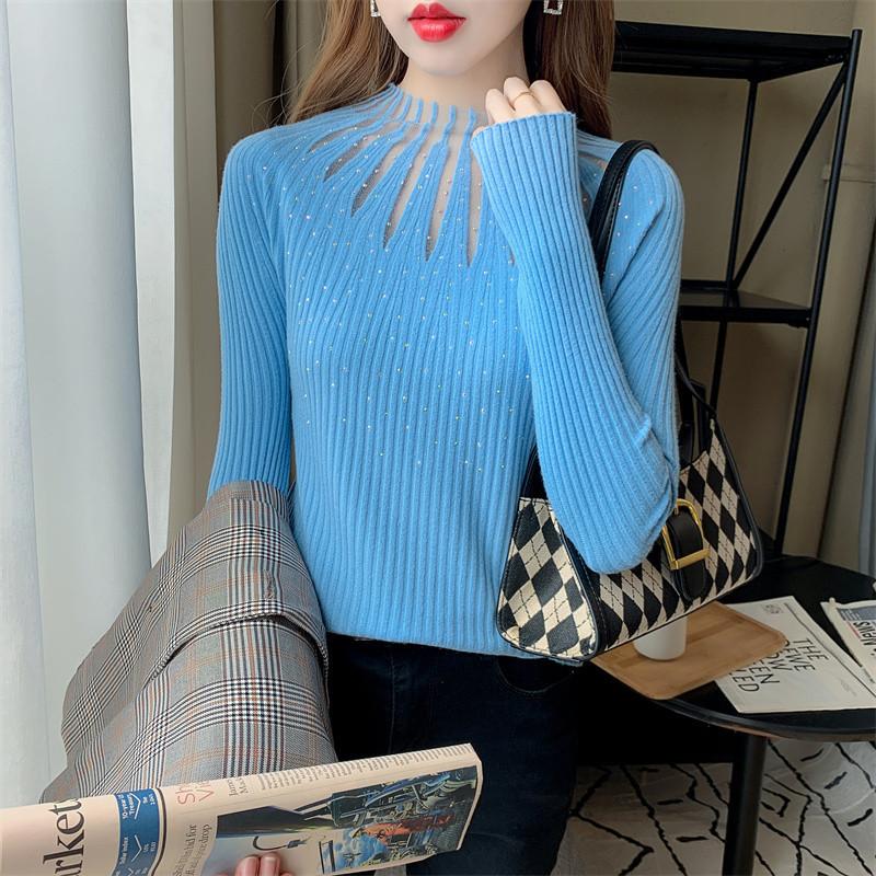 Product Introduction of Áo Lớp Nền Cho Nữ, Hàng Mới Về, Dáng Ôm, Ren Và Kim Cương Giả, Áo Áo Chui Đầu Dễ Phối Đồ Áo Len, Có Thể Mặc Bên Trong Áo Len, Thích Hợp Cho Mùa Thu Top Trắng 13