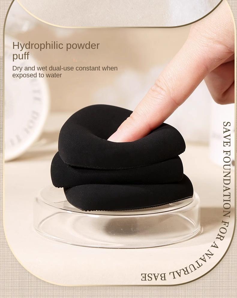 Product Introduction of [New product] Lishu black pineapple potato chip powder puff air cushion is super soft and does not eat liquid foundation double-sided dry wet powder puff Makeup Cosmetic heated  eye makeup  tool 5