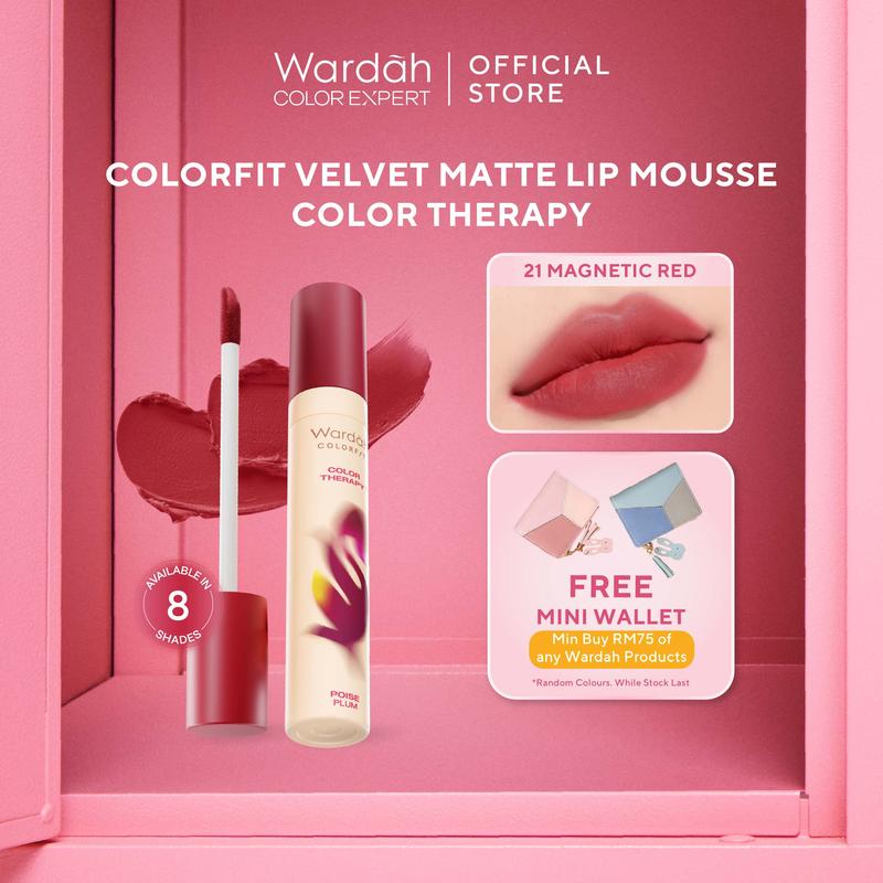Wardah Colorfit Velvet Lip Mousse Color Therapy - Mousse-like Soft Matte Finish with Blurry Effect 0