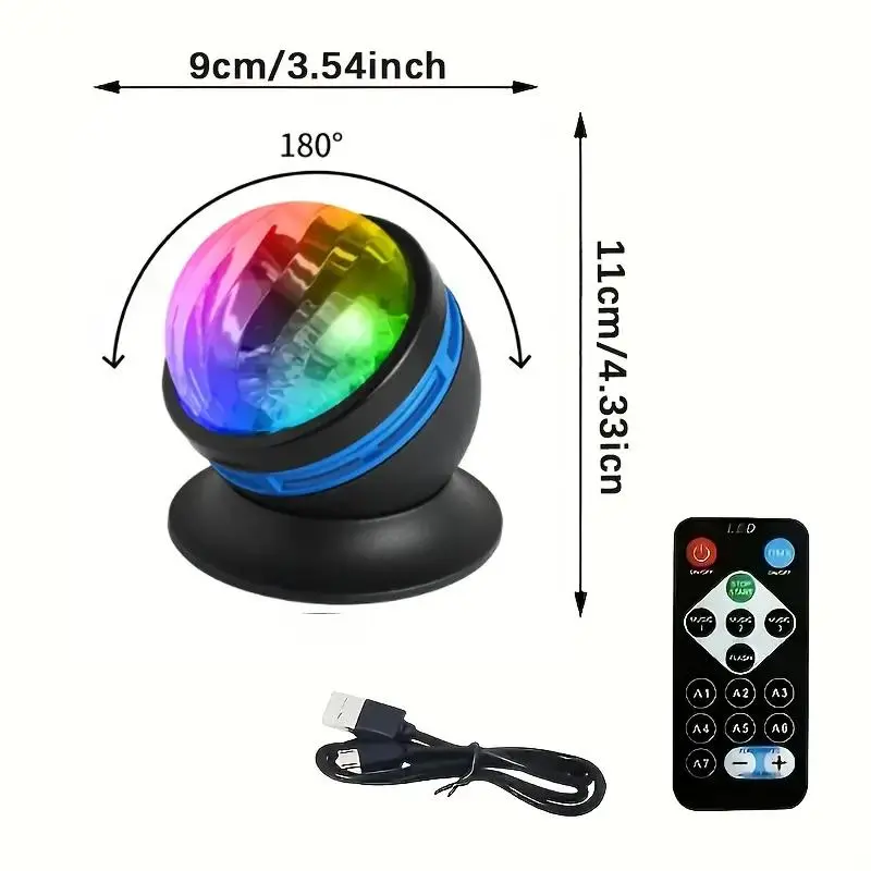 LED Aurora Borealis Projector Light with Remote Control, USB Powered Multi-color Display Dimmable Light, Ideal for Bedroom, Living Room, Office, and Party Decor 1