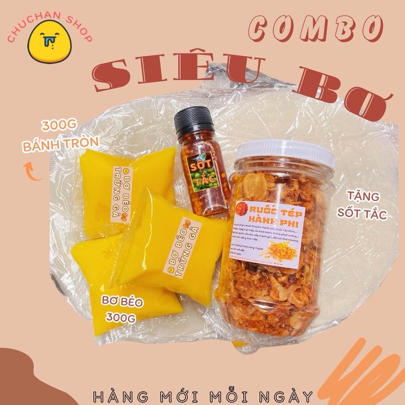 Combo SIÊU BƠ nhà ChuChan bánh tráng phơi sương mềm dẻo kèm topping siêu bơ và muối ruốc hành phi sốt tắc