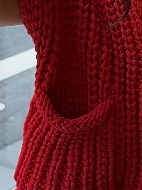 Women's Plain Button Sweater Vest, Casual Knitwear for Daily Wear, Ladies Clothes for All Seasons 3