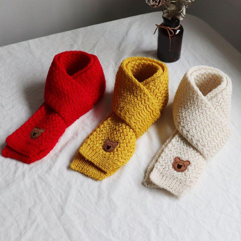 Baby Knitted Neckerchief Winter Warm Knit Scarf Lovely Kids Thick Warm Scarves 6