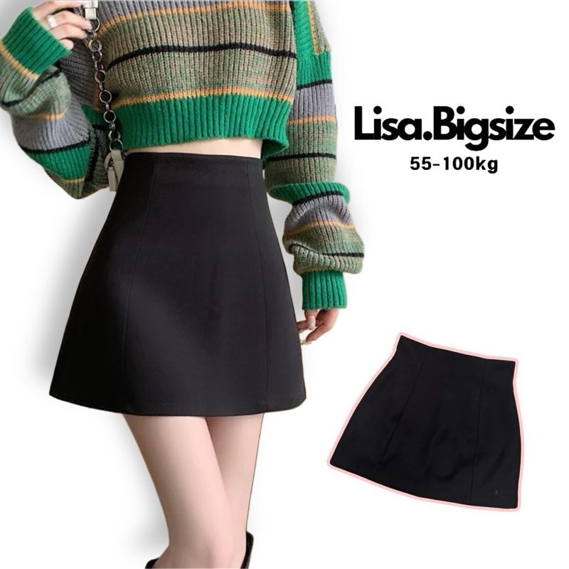 Chân váy ngắn dáng A basic thon gọn bụng co dãn cạp cao đi chơi du lịch dạo phố cho nữ 58-90kg Lisa.Bigsize