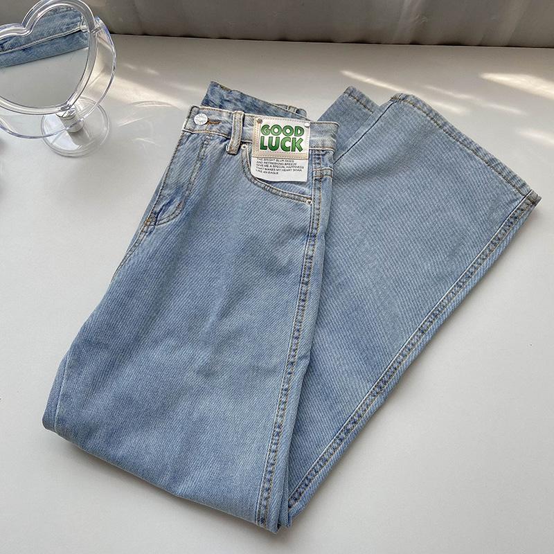 Product Introduction of New Biru muda kulot longgar high waist celana jeans panjang wanita（GOOD LUCK）（realpict） 5