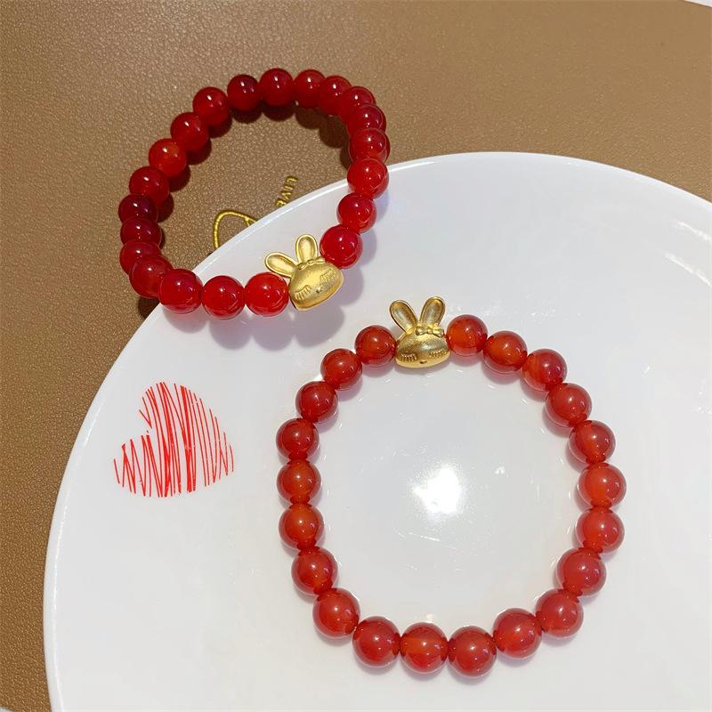 Product Introduction of Vòng Tay Mã Não Đỏ Thỏ Vàng Nhỏ Trang Sức Vàng Chiếm Phí, Năm May Mắn, Vòng Tay Thỏ, Dành Cho Nữ, Không Phai Màu, Năm Kỷ Niệm Mới Năm 2025 vòng  tay  cho  nam vòng  trầm  hương vòng  trầm  hương 9