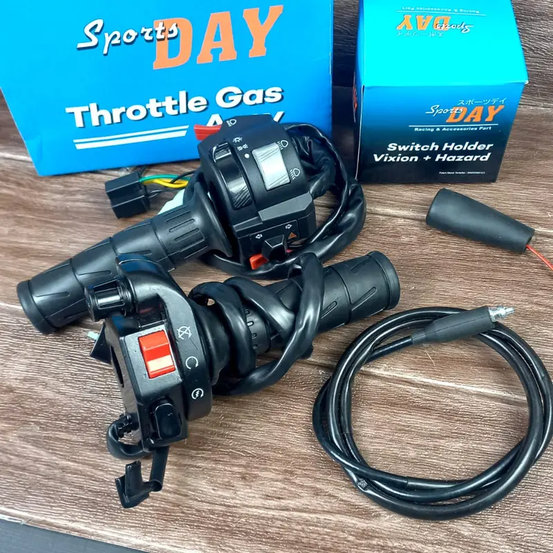 Gas Spontan Kontan KSR set Holder Kiri Vixion plus Hazard Set Handgrip Kaze Universal Ninja CB GL Tiger Megapro Rx King 0