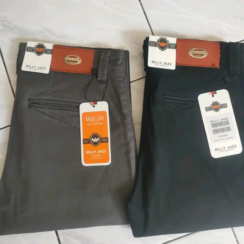 BJ CELANA PANJANG KANVAS  PRIA KREN CELANA PRIA KANVAS Kain Kantong Lembut Tebal Distro Katun Hitam 3