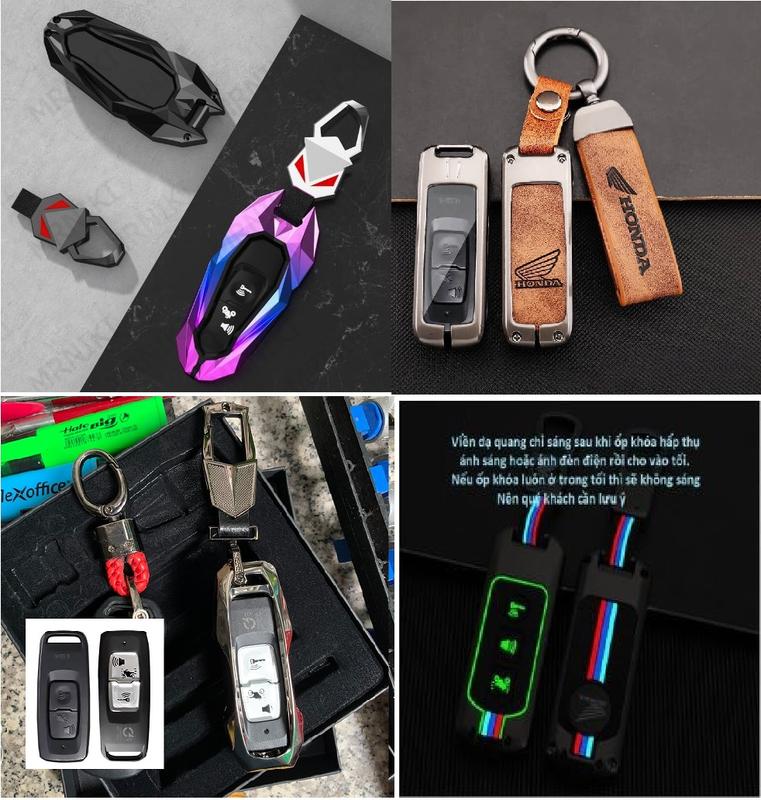 Các Mẫu Ốp Chìa Khóa Smartkey Xe Máy Honda Airblade Lead Vario, SH, Win X Hợp Kim Phản Quang Móc Khóa Móc Khoá